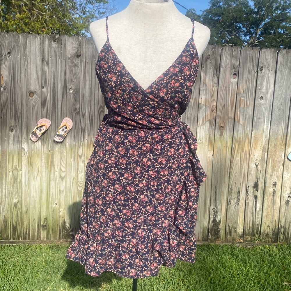 Free People Floral Mini Wrap Dress